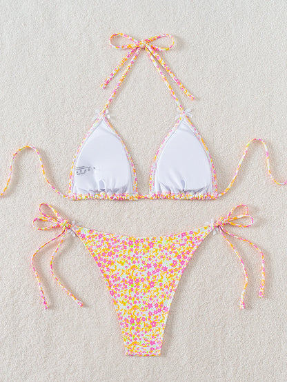 Conjunto de bikini para mujer, novedad de 2025, con tiras laterales ajustables, traje de baño de alta gama, sexy, de dos piezas, para playa, de verano, push up.