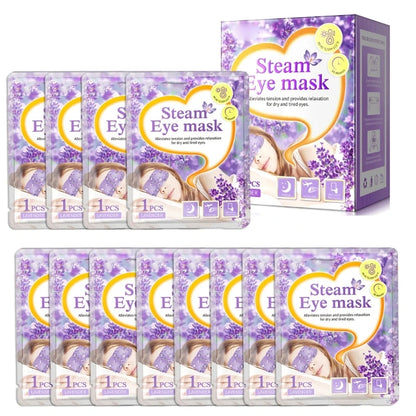 12 piezas de mascarilla para ojos autocalentable desechable con almohadilla térmica para ojos, mascarilla hidratante para ojos con calor, mascarilla para dormir de lavanda para uso diario