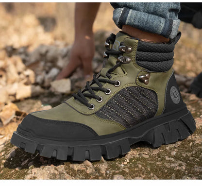 Zapatos de seguridad con puntera de acero para hombre, botas de trabajo indestructibles, zapatos de seguridad ligeros, zapatillas protectoras para caminar, antiaplastamiento y antipinchazos.