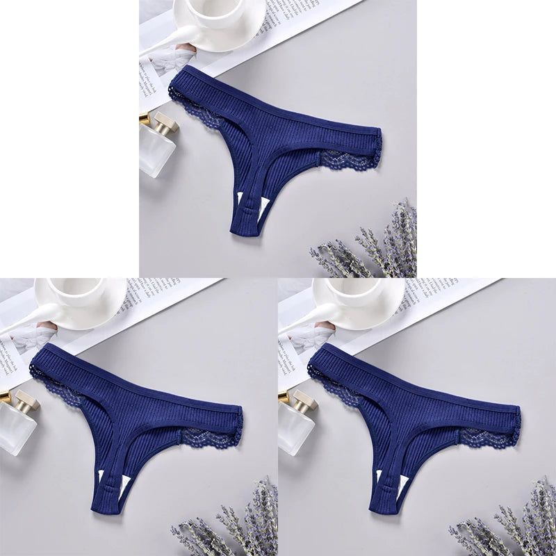 3 bragas de algodón antibacterianas para mujer, de color liso, de secado rápido, suaves, sexys y transpirables.