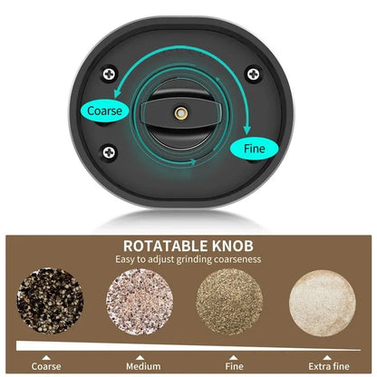 Molinillo eléctrico automático de pimienta y sal con luz LED y grosor ajustable. Fabricantes asociados.