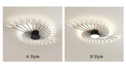 Lámparas de techo LED modernas con diseño de fuegos artificiales para sala de estar, comedor y dormitorio. Lámparas de techo brillantes.