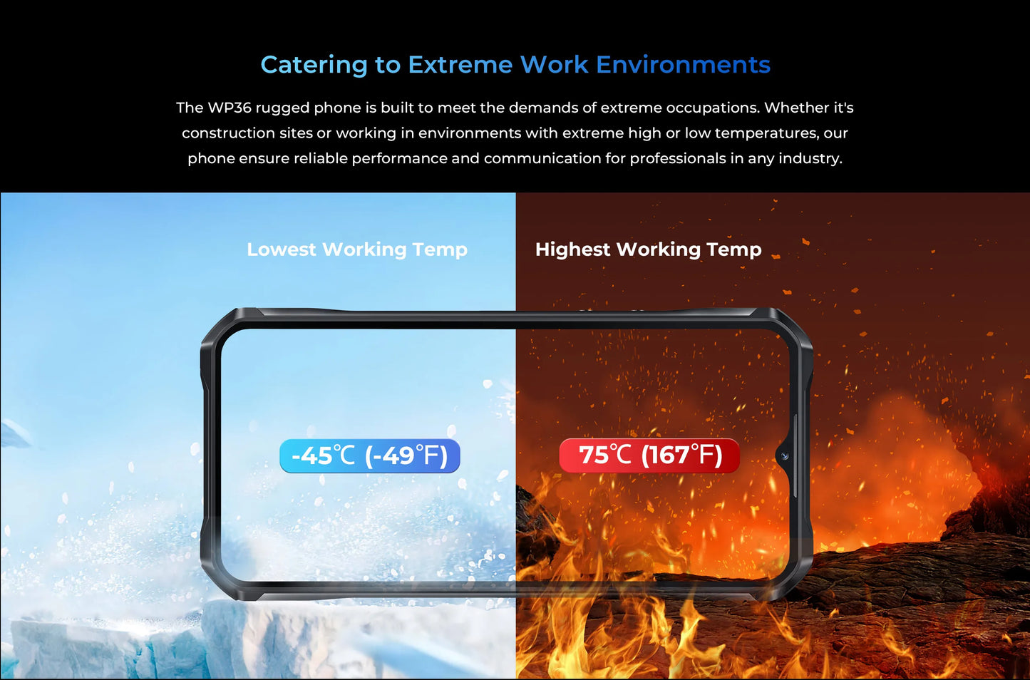 [Estreno mundial] Smartphone resistente Oukitel WP36, batería de 10600 mAh, pantalla HD+ de 6,52", 16 GB de almacenamiento interno, 128 GB de almacenamiento interno, sistema operativo Android 13, cámara de 13 MP