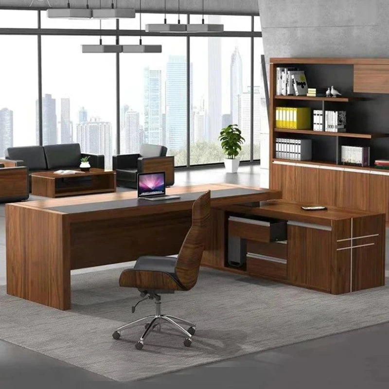 Escritorios de oficina minimalistas de diseño en forma de L, económicos y bonitos, organizadores de escritorios para computadora, muebles modernos