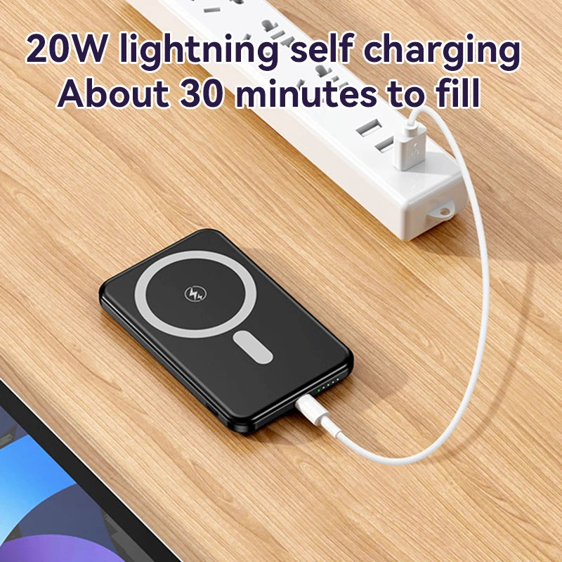 Cargador portátil magnético ultrafino Xiaomi de 500.000 mAh y 22,5 W PD con carga ultrarrápida para iPhone y Samsung.
