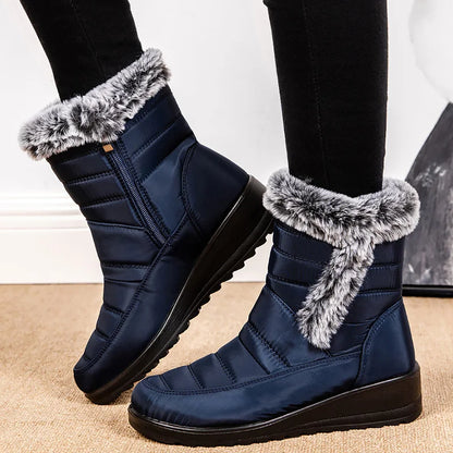 Botas de nieve para mujer, zapatos sólidos para mujer, zapatos impermeables para mujer, botines nuevos, botas planas para mujer, zapatos de invierno para mujer, botas