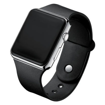 Reloj digital sencillo para hombre y mujer, reloj electrónico deportivo de moda con LED, pulsera de silicona negra, reloj informal para hombre, reloj para hombre