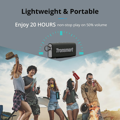 Altavoz Bluetooth Tronsmart Trip, altavoz portátil de doble controlador con resistencia al agua IPX7, estéreo verdaderamente inalámbrico para exteriores.