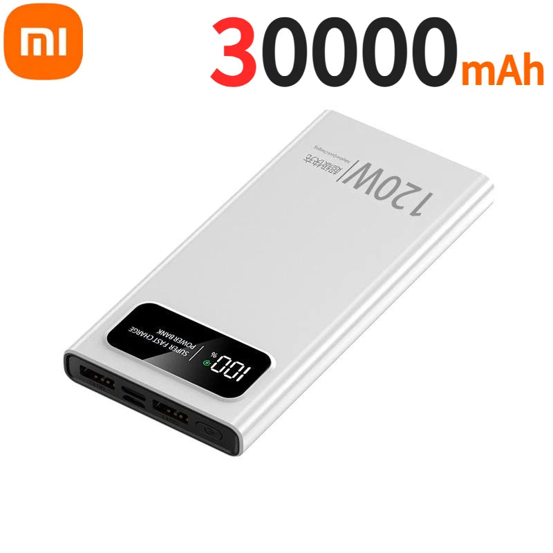 Banco de energía Xiaomi de 500.000 mAh y 120 W con carga ultrarrápida y pantalla digital de alta capacidad para iPhone, Samsung y Huawei.