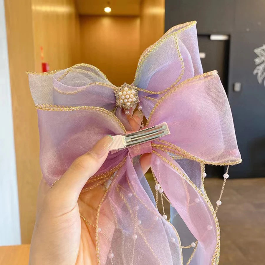 Accesorios para el cabello para niños: borlas de perlas, lazos, cintas, horquillas trenzadas, tocados, pinzas para el cabello de princesa para niñas, accesorios para el cabello.