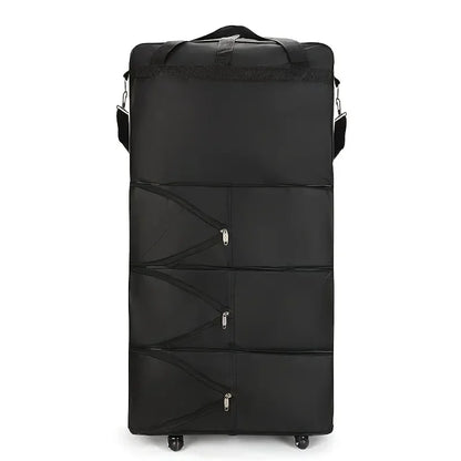 Maleta de viaje con 3 capas expandibles y gran capacidad con ruedas | Portátil para estudiar en el extranjero | Equipaje práctico y plegable