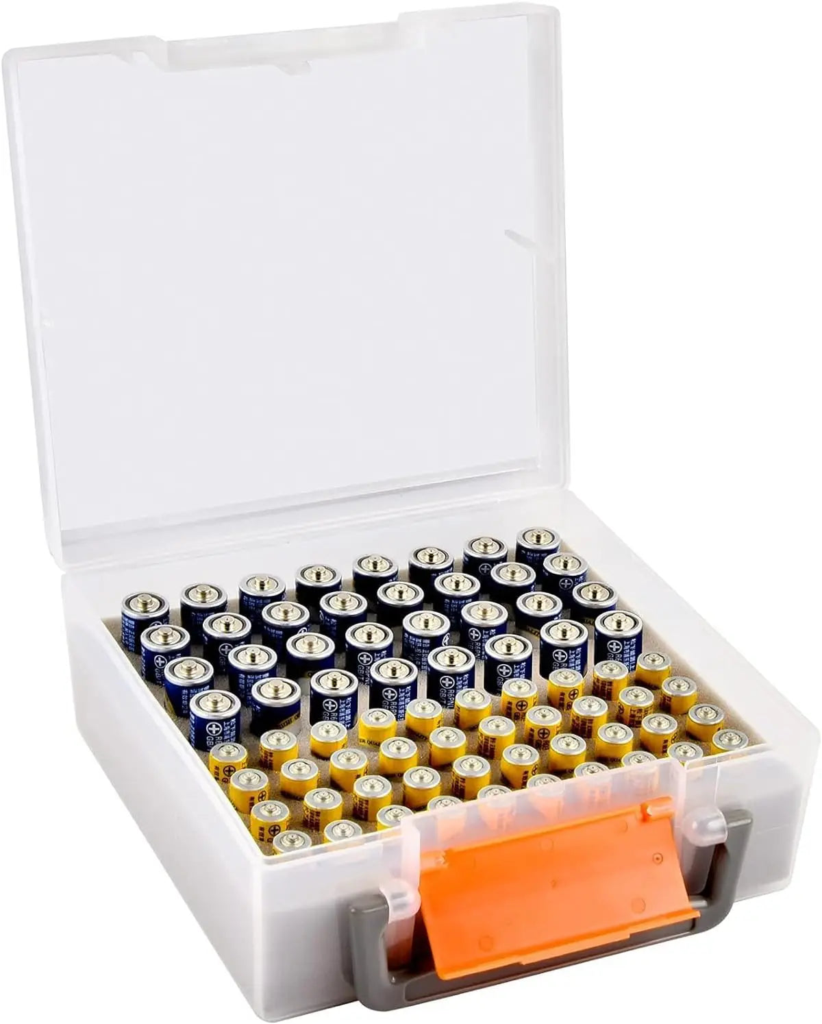 Organizador de pilas con capacidad para 72 pilas AA y AAA, caja para pilas, contenedor para garaje, dispensador organizador de cajones para el hogar.