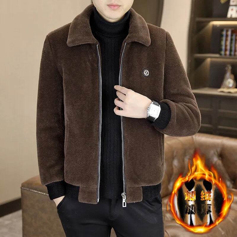 Chaqueta de algodón de invierno para hombre, nueva, resistente al frío, de alta gama, con forro polar, gruesa, informal, ajustada, con cremallera, abrigo corto de moda, tendencia