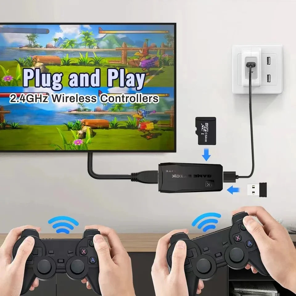 Consola de videojuegos con 20.000 juegos integrados, mando inalámbrico, TV Game Stick 4K HD, minireproductor de juegos portátil retro