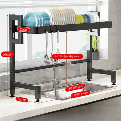 Estante para fregadero de puerta de gabinete, estante para canaletas, estante para fregaderos, almacenamiento para cocina, hogar, escurreplatos, estantes de almacenamiento a prueba de humedad para cocina
