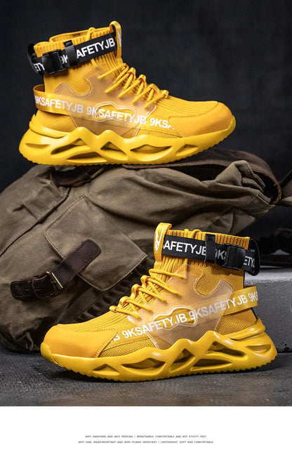 Zapatos de seguridad con puntera de acero para hombre y mujer, botas de trabajo ligeras, transpirables y cómodas, zapatillas de seguridad para la construcción industrial, botas para hombre.