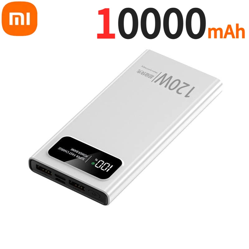 Banco de energía Xiaomi de 500.000 mAh y 120 W con carga ultrarrápida y pantalla digital de alta capacidad para iPhone, Samsung y Huawei.