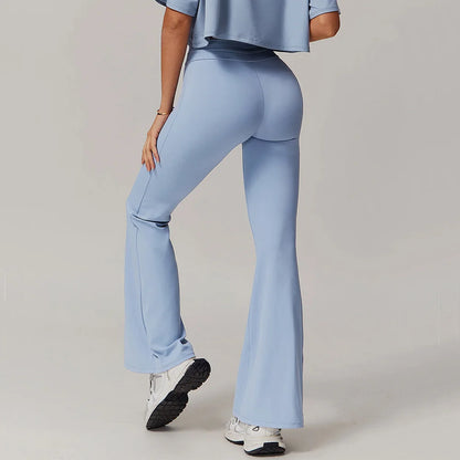 Leggings de yoga de cintura alta, estilo campana, transpirables, pantalones de yoga, para fitness, correr, realzar glúteos, entrenamiento en el gimnasio, ropa deportiva, pantalones de pierna ancha.