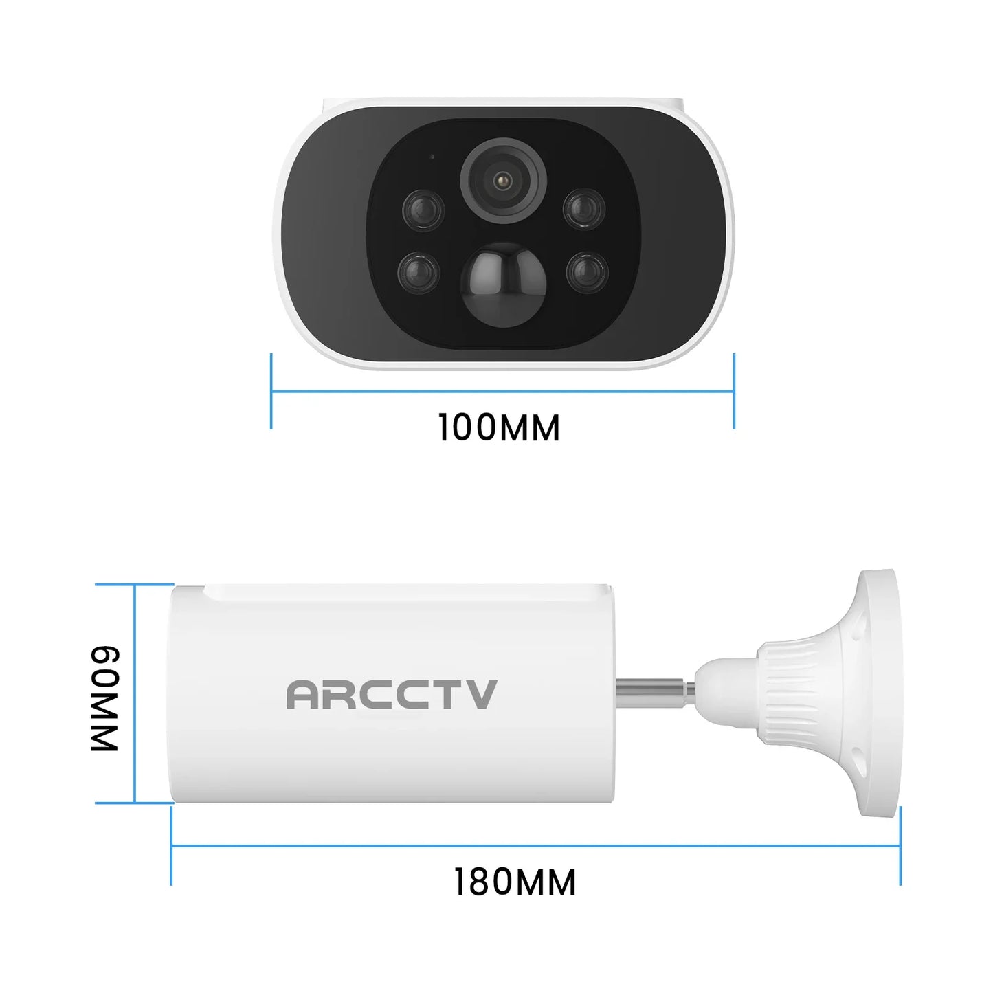 Kit de cámara ARCCTV de 4 MP con batería solar y wifi, sistema de vigilancia y alarma con sirena y detección humanoide, para exteriores.