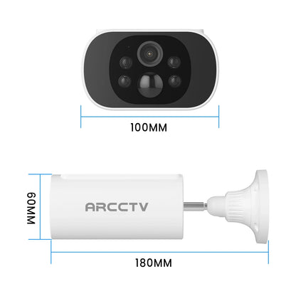 Kit de cámara ARCCTV de 4 MP con batería solar y wifi, sistema de vigilancia y alarma con sirena y detección humanoide, para exteriores.