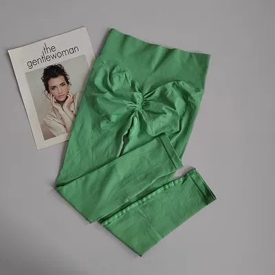 Pantalones de yoga deportivos sin costuras de cintura alta, leggings deportivos para levantar caderas, gimnasio, correr, de secado rápido, ajustados.