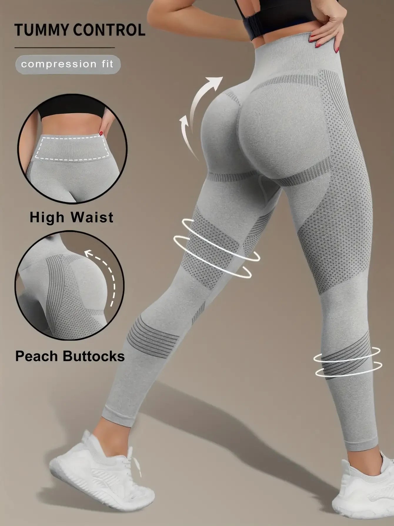 Women's High Waist Seamless Yoga Pants - Quick-Drying、Elastic Sports Pants，Suitable for fitness and training