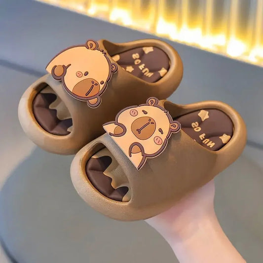 Pantuflas de interior para niños, de verano, antideslizantes, de PVC, para uso doméstico, para el baño, a juego con la familia, para niños y niñas.