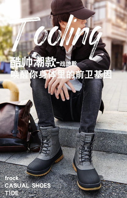 Botas de nieve de invierno para hombre, talla grande 47, para exteriores, para entrenamiento, trabajo, impermeables, antideslizantes, mantienen el calor en invierno.