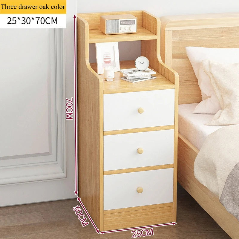 Mesita de noche para dormitorio, pequeña estantería de almacenamiento sencilla, armario de almacenamiento moderno de alta capacidad, armarios de almacenamiento multicapa
