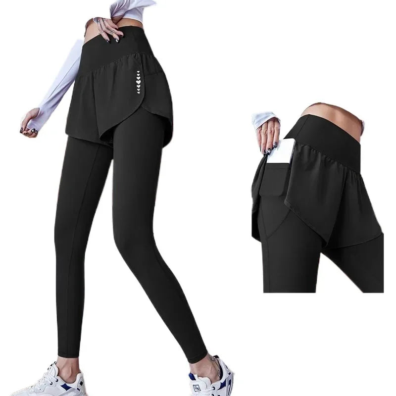 Pantalones deportivos de gimnasio para mujer, mallas de entrenamiento de yoga de cintura alta, faldas, leggings, ropa deportiva para correr, tenis, secado rápido.