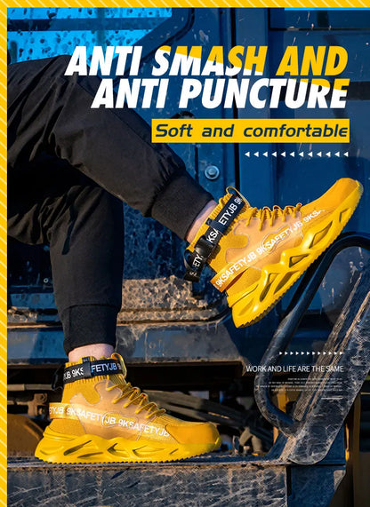Zapatos de seguridad con puntera de acero para hombre y mujer, botas de trabajo ligeras, transpirables y cómodas, zapatillas de seguridad para la construcción industrial, botas para hombre.