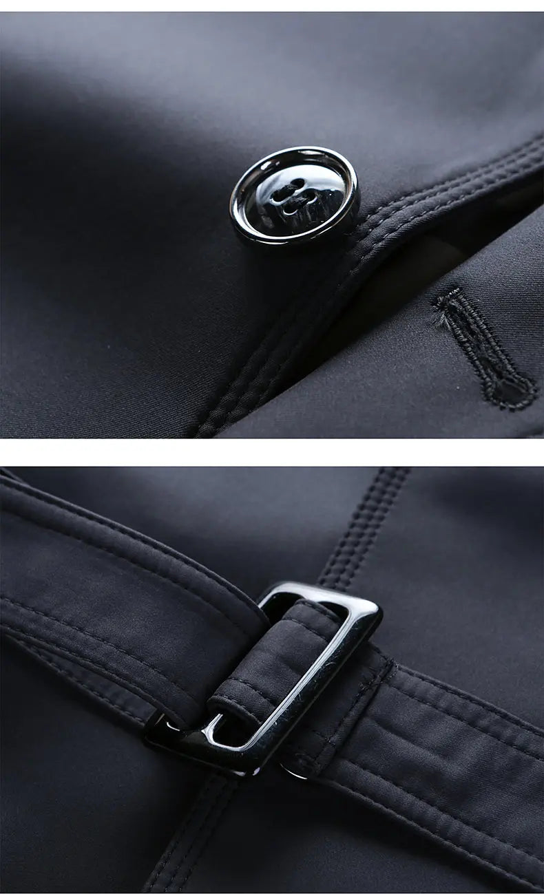 Spring Autumn Streetwear Fashion Trench Coat Men's Designer Overlong British Coats Man's Clothing With Epaulets Men's Jackets