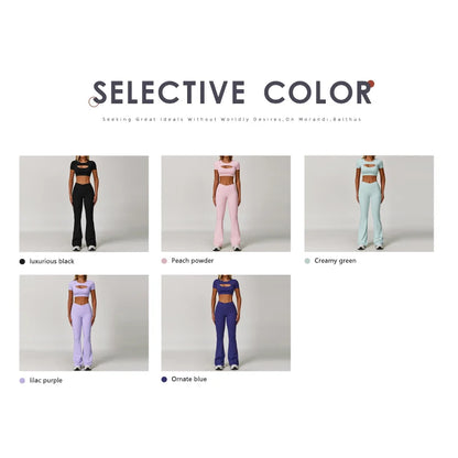 Ctenkevet - Conjunto de 2 piezas de falda corta deportiva para mujer, camiseta push up de secado rápido, conjunto deportivo de dos piezas para yoga