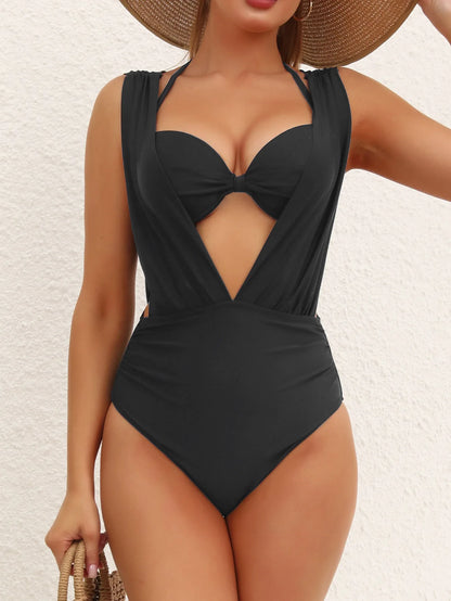 Sexy Women One Piece Swimsuit Cut Out Brazilian Bathing Suit Swimming Pool Outfit Summer Back Bikini Sets Beachwear