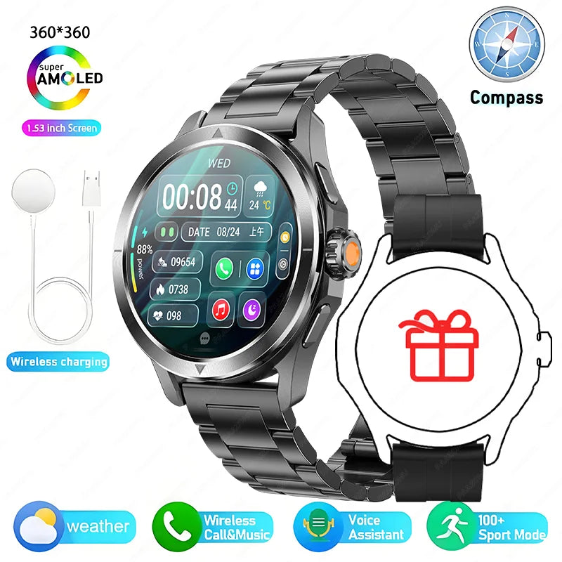 Reloj inteligente deportivo XIAOMI S4 Ultra con GPS para hombre, pantalla AMOLED HD, Bluetooth, llamadas, NFC, control del ritmo cardíaco, resistente al agua hasta 5 ATM