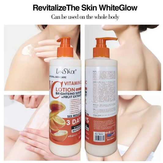 500ML Loción corporal hidratante con vitamina C, Crema Corporal nutritiva, reparadora, cuidado de la piel, suero abrillantador