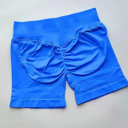 Pantalones cortos deportivos de impacto para mujer, cintura baja acanalada, sin costuras, ajustados, para entrenamiento, gimnasio, pantalones cortos elásticos para correr con cintura alta