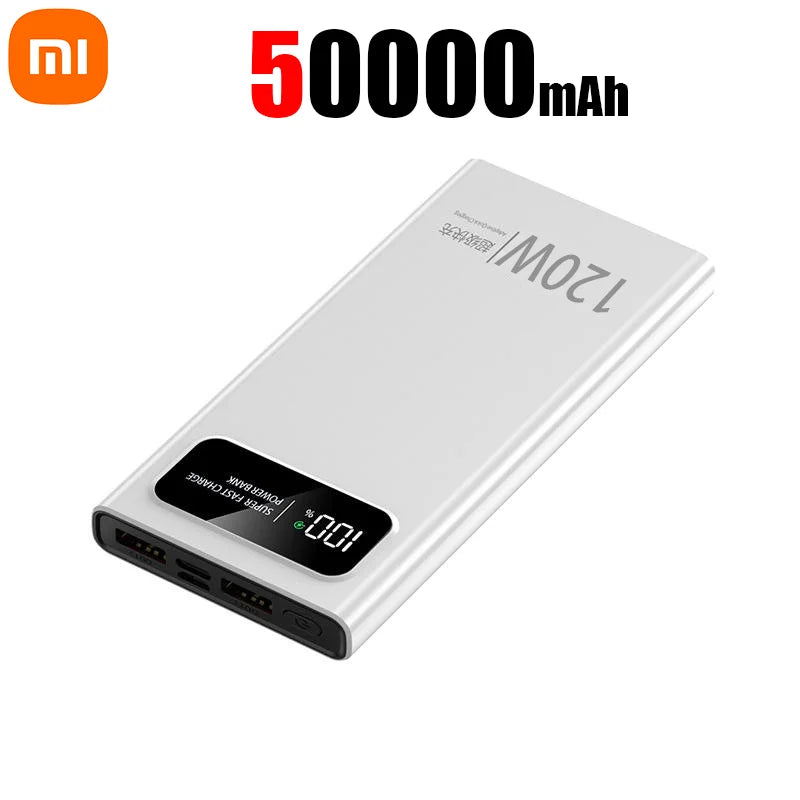 Cargador de batería externo Xiaomi de 500.000 mAh y 120 W de carga ultrarrápida, PD de 20 W, para iPhone Pro y Samsung.