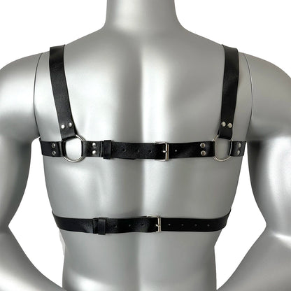 Ropa fetichista para hombres, cinturón de pecho de cuero sintético, arnés ajustable, BDSM, gótico, punk, accesorios eróticos, lencería bondage.