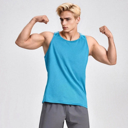 Chaleco deportivo, traje de entrenamiento sin mangas para correr, suelto, de secado rápido para hombres, top profesional transpirable y que absorbe el sudor