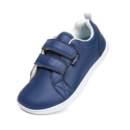 Zapatos descalzos para niños y niñas, zapatillas minimalistas de moda con punta ancha, ligeras, con velcro, de cuero artificial