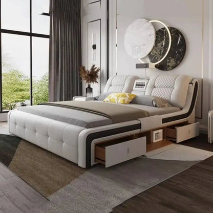 Cama doble única y estética King, marcos Master, moderna cama doble Twin, madera, multifuncional, muebles para el hogar