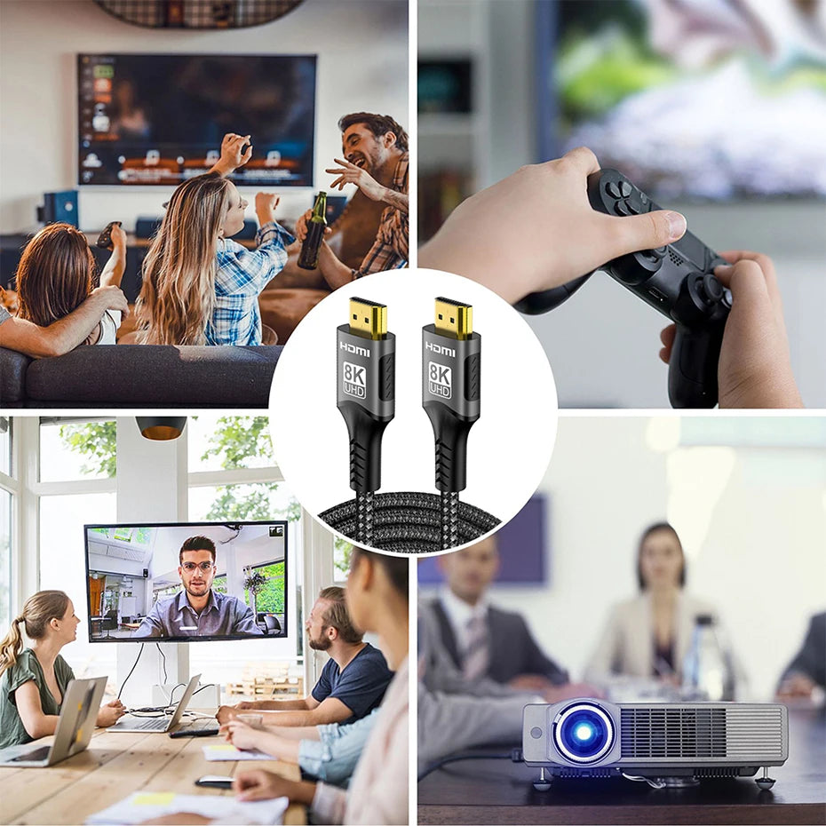 Cable HDMI 2.1 de 1/2/3/5 metros de longitud para PS5, Xbox, webcam, videocámara, TV Box, Fire Stick, portátil, HDCP, eARC, 8K 60 Hz, 4K 120 Hz