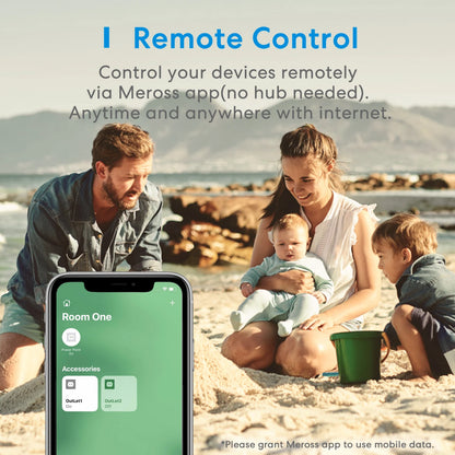 Enchufe inteligente doble WiFi 2 en 1 Meross HomeKit (EE. UU.) con control remoto y compatibilidad con Alexa, Google Home y SmartThings
