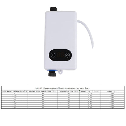 Calentador de agua eléctrico instantáneo con función de memoria, convertidor de frecuencia y temperatura constante. 220 V, 3400 W.