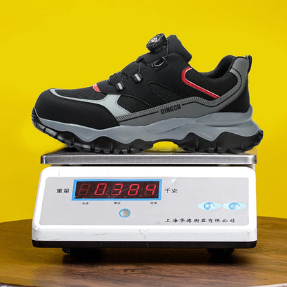 Zapatos de seguridad tipo zapatillas ligeras y transpirables con puntera de acero, diseño antiperforación, amortiguación de impactos y protección antiaplastamiento, calzado de trabajo para hombre.