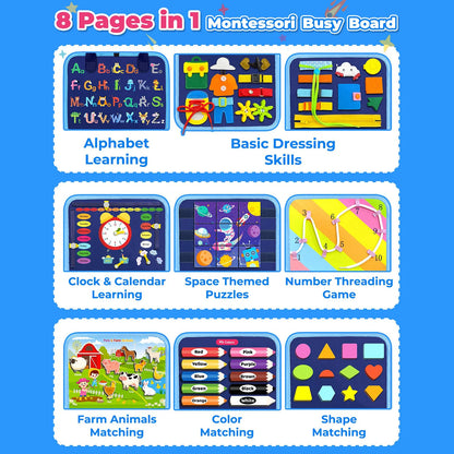 Juguetes Montessori para niños pequeños, juguetes sensoriales, juguetes para niños, regalos de cumpleaños, juguetes educativos de aprendizaje, actividades de viaje.