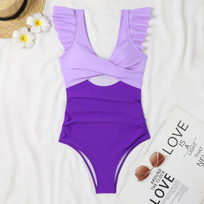 Traje de baño de una pieza negro con cadena de eslabones, traje de baño sexy para mujer 2025, traje de baño de malla para mujer