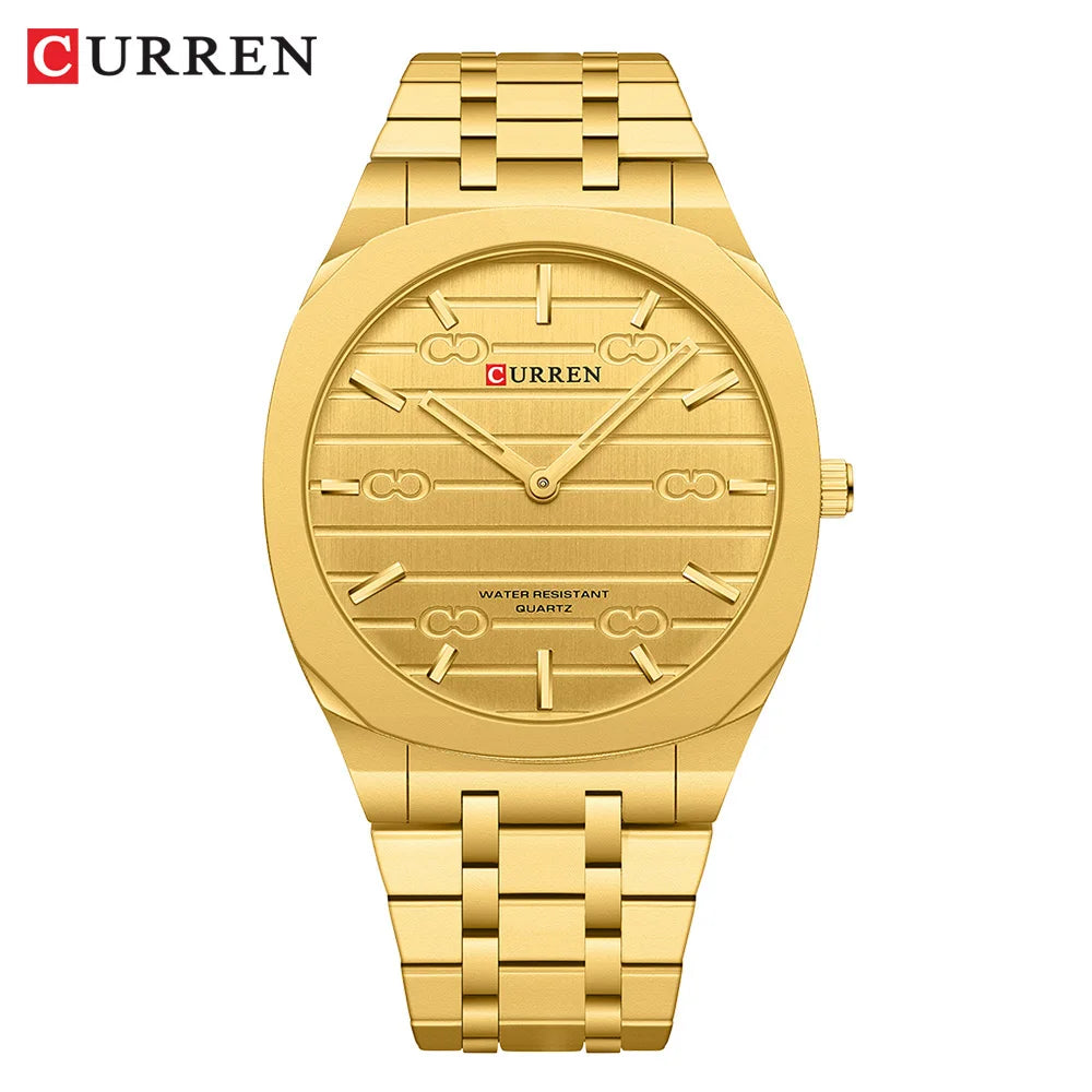 Reloj de cuarzo fino de la marca de moda CURREN, relojes de pulsera sencillos y personalizados con esfera de 38 mm resistente al agua