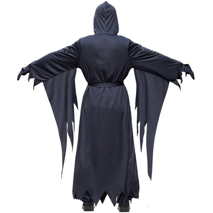 Kids Adult Horror Scary Costume Boys Girls Death Ghostface Dress Halloween Costume Children Ghost Robe Mask Costume